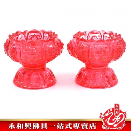 《贈送8粒8小時酥油蠟燭》永和興雙龍行水晶吉祥八寶蠟燭台 - WingWohHing Candle Holder