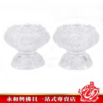 《贈送8粒8小時酥油蠟燭》永和興雙龍行水晶吉祥八寶蠟燭台 - WingWohHing Candle Holder