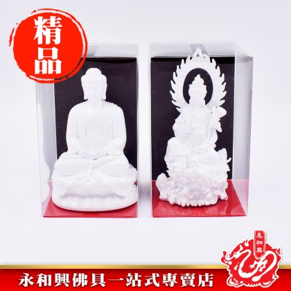 永和興神像(5")白色坐蓮觀音神像/白色如來佛祖神像 - WingWohHing Buddha Statue 永和興神像(5")白色坐蓮觀音神像/白色如來佛祖神像 - WingWohHing Buddha Statue