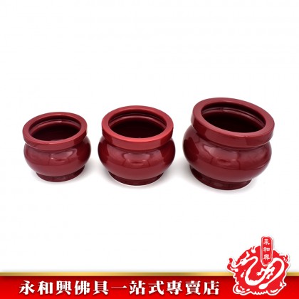 永和興朱紅色香爐 - WingWohHing Incense Burner