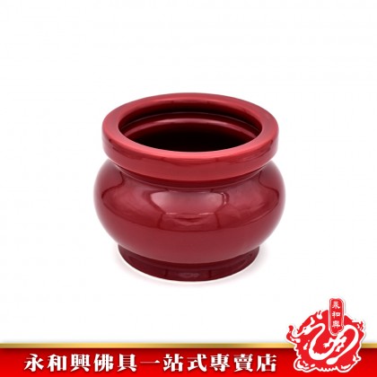 永和興朱紅色香爐 - WingWohHing Incense Burner