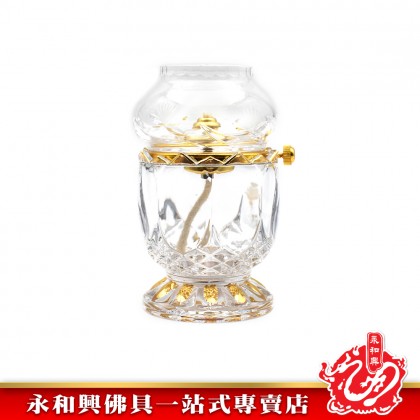 《贈送水晶油一支》永和興9201高貴雙龍行水晶油杯 - WingWohHing Crystal Oil Lamp
