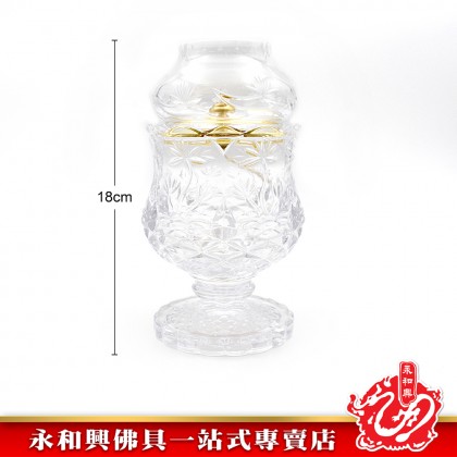 永和興9206雙龍行祈福水晶油杯 - WingWohHing Crystal Oil Lamp
