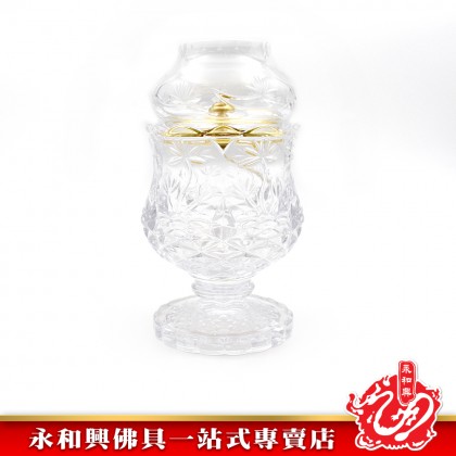 永和興9206雙龍行祈福水晶油杯 - WingWohHing Crystal Oil Lamp