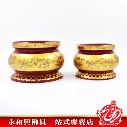 永和興朱紅色招財進寶香爐 - WingWohHing Incense Burner